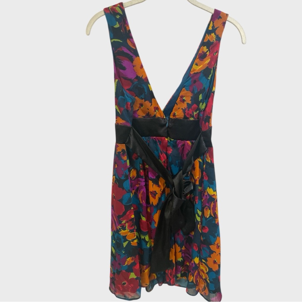 Twenty One  Deep V neck Multi color Floral Party Dress Size… - Picture 8 of 13